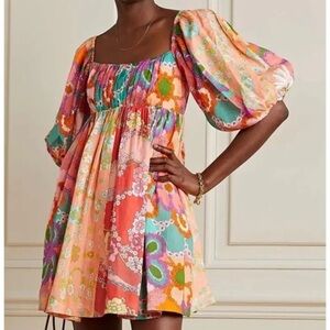 Zimmerman Lola Paneled Printed Mini Dress